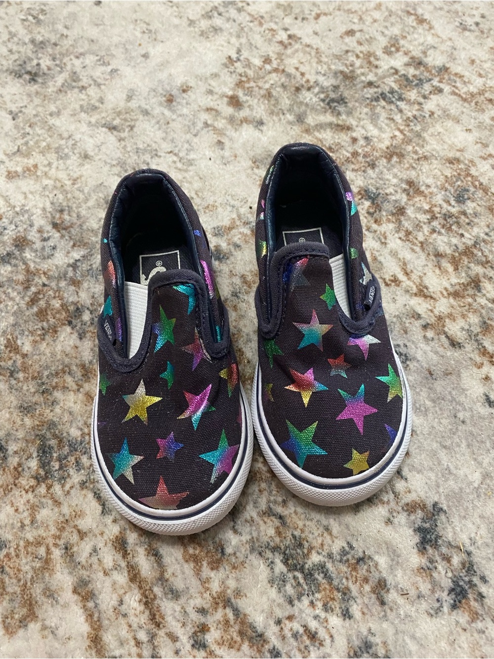 Vans Kids Slip-On Star Print Sneakers toddler girl size 6